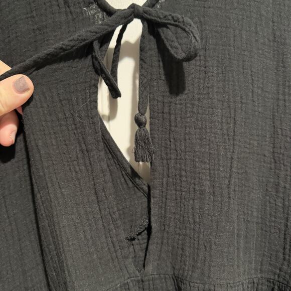 Aerie Black Pool To Party Dress Cotton Gauzy Babydoll Size XXL - Picture 7 of 7